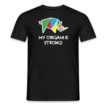 My Origami is Strong - Männer T-Shirt - Schwarz - Vorne - AI Model Male 178 light (178cm)