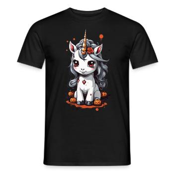 Süßes Halloween Einhorn Grusel und Magie - Männer T-Shirt - Schwarz - Vorne - AI Model Male 178 light (178cm)