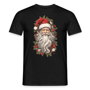 Nostalgischer Weihnachtszauber Weihnachtsmann - Männer T-Shirt - Schwarz - Vorne - AI Model Male 178 light (178cm)