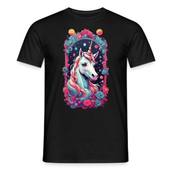 Licorne mystique Pastel Streetwear Design - T-shirt homme - noir - Devant - AI Model Male 178 light (178cm)