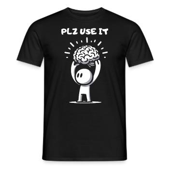 Stick Figure Cerveau Professeur Lycée Graduation Penser Avec Plaisir - T-shirt homme - noir - Devant - AI Model Male 178 light (178cm)