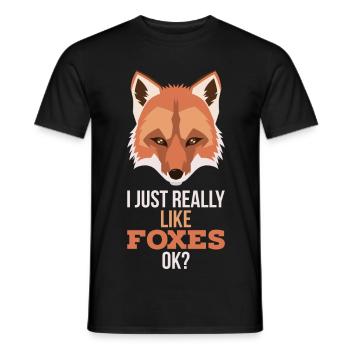 Ich mag Füchse wirklich Ok Rotfuchs Spruch - Männer T-Shirt - Schwarz - Vorne - AI Model Male 178 light (178cm)