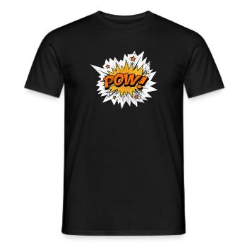 POW COMIC COMICSTYLE CARTOON POOW COMICS WORDS - Men's T-Shirt - black - Front - AI Model Male 178 light (178cm)