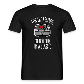 Vintage turntable I'm not old I'm a classic - Men's T-Shirt - black - Front - AI Model Male 178 light (178cm)