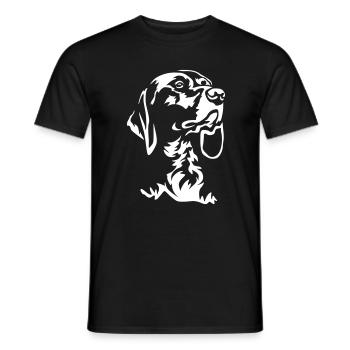 German Shorthair Head "Black Edition" - Men's T-Shirt - black - Front - AI Model Male 178 light (178cm)