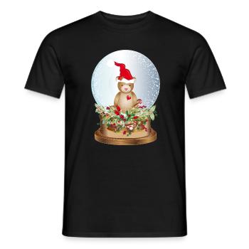 Belle boule à neige nostalgique avec ours en peluche - T-shirt homme - noir - Devant - AI Model Male 178 light (178cm)