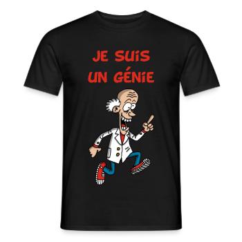 Je suis un génie - T-shirt homme - noir - Devant - AI Model Male 178 light (178cm)