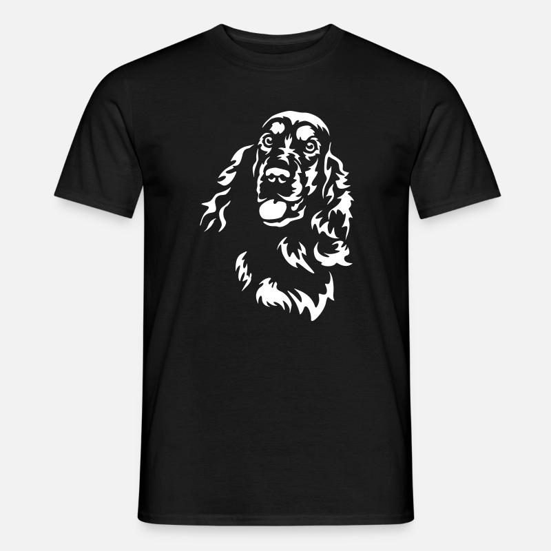 Cocker Spaniel Kopf "Black Edition" - Männer T-Shirt - Schwarz