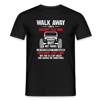 Génial à pied Je suis un vieil homme grincheux Jeeps - T-shirt homme - noir - Devant - AI Model Male 178 light (178cm)