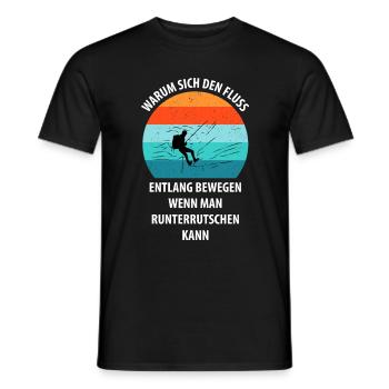 Canyoning Bergsteigen Klettern Wandern Berge - Männer T-Shirt - Schwarz - Vorne - AI Model Male 178 light (178cm)