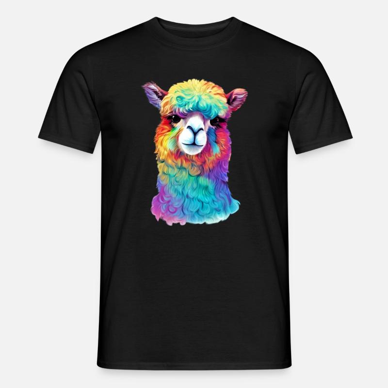 Alpaka - Männer T-Shirt - Schwarz