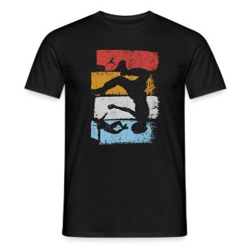 Stripes Sunset Diver Silhouette - Männer T-Shirt - Schwarz - Vorne - AI Model Male 178 light (178cm)