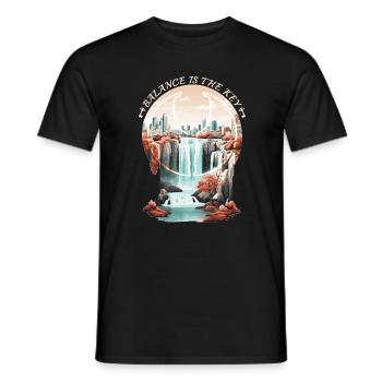 Balance is key - Men's T-Shirt - black - Front - AI Model Male 178 light (178cm)