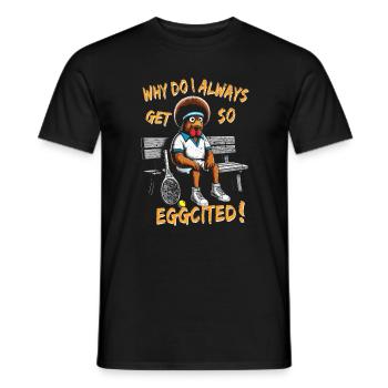 Chemise de tennis Pourquoi si excité Drôle - T-shirt homme - noir - Devant - AI Model Male 178 light (178cm)