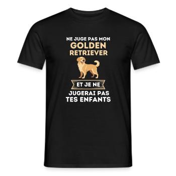 ne juge pas golden retriever 1 - T-shirt homme - noir - Devant - AI Model Male 178 light (178cm)
