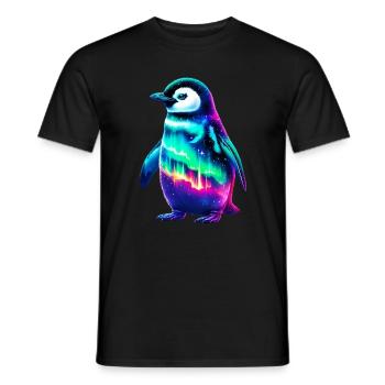 Aurora Borealis Penguin - Men's T-Shirt - black - Front - AI Model Male 178 light (178cm)