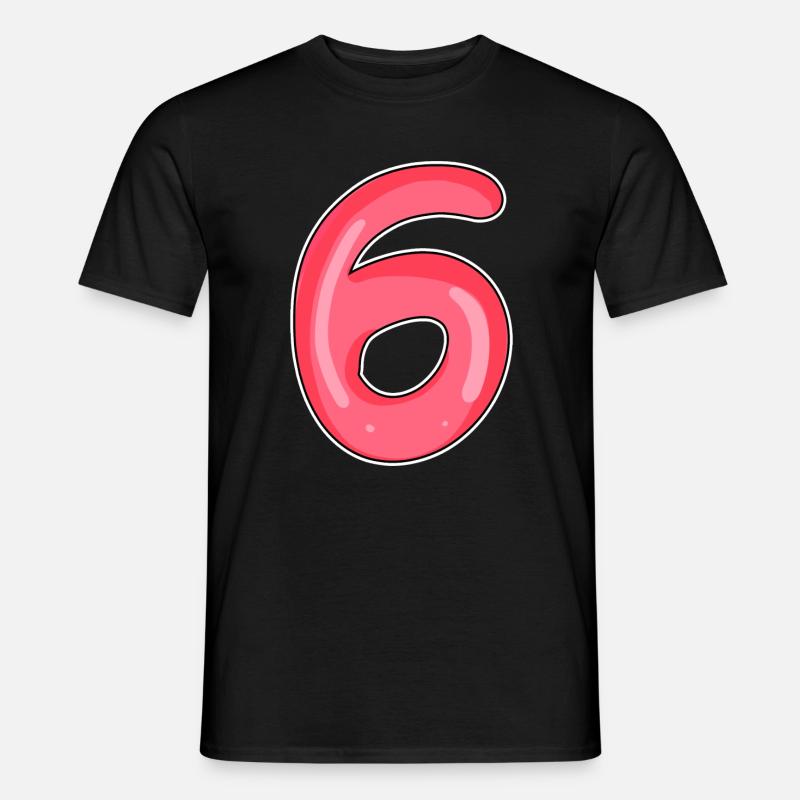 6 - Männer T-Shirt - Schwarz