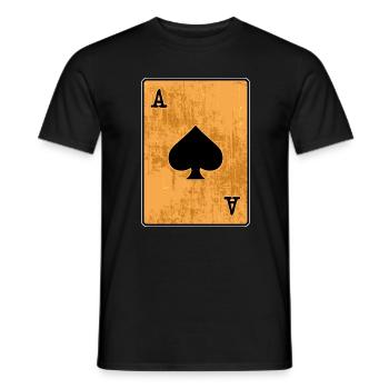 Jackpot Casino Gambling Poker Card Game Poker Round - Men's T-Shirt - black - Front - AI Model Male 178 light (178cm)