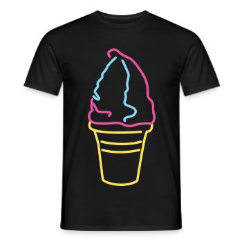 Colorful soft ice cream - Men's T-Shirt - black - Front - AI Model Male 178 light (178cm)