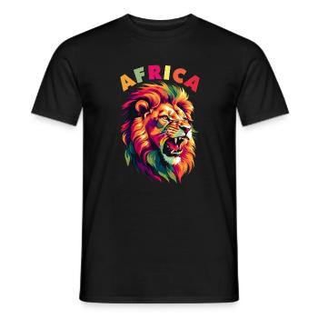 African Lion - Men's T-Shirt - black - Front - AI Model Male 178 light (178cm)