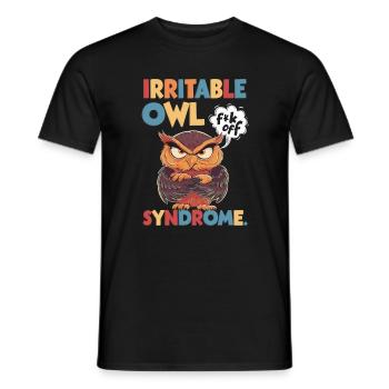 Syndrome de la chouette irritable, jeu de mots amusant - T-shirt homme - noir - Devant - AI Model Male 178 light (178cm)