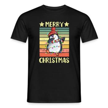 Joyeux Noël Pingouin - T-shirt homme - noir - Devant - AI Model Male 178 light (178cm)