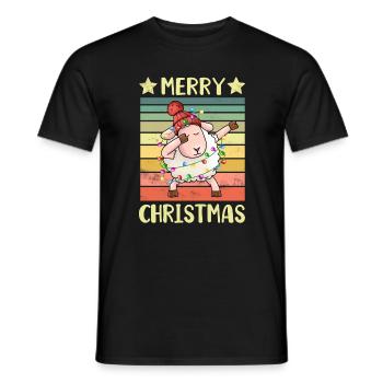 Frohe Weihnachten Schaf - Männer T-Shirt - Schwarz - Vorne - AI Model Male 178 light (178cm)