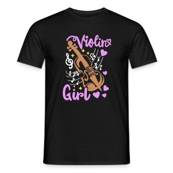 Geige Geigenspielerin - Männer T-Shirt - Schwarz - Vorne - AI Model Male 178 light (178cm)