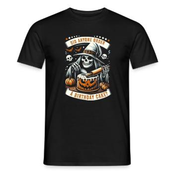 Halloween-Grusel-Geburtstagstorte - Männer T-Shirt - Schwarz - Vorne - AI Model Male 178 light (178cm)