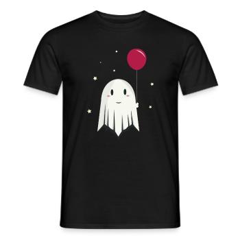 Joyeux fantôme d’Halloween avec ballon - T-shirt homme - noir - Devant - AI Model Male 178 light (178cm)