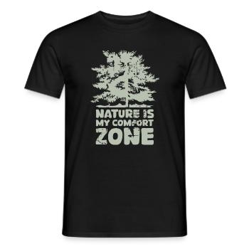 Forest Nature Comfort Zone Tree Fir Icon Logo - Men's T-Shirt - black - Front - AI Model Male 178 light (178cm)