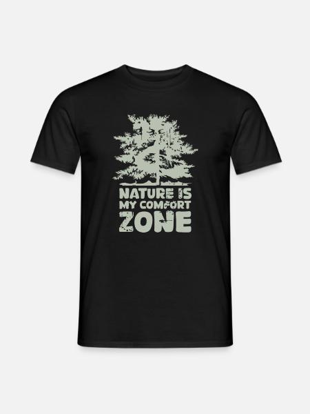 Wald Natur Komfortzone Baum Tanne Symbol Logo - Männer T-Shirt - Schwarz