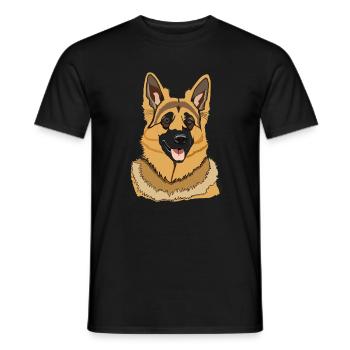 Hund Deutscher Schäferhund - Männer T-Shirt - Schwarz - Vorne - AI Model Male 178 light (178cm)