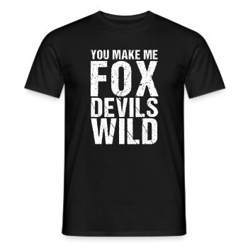 You make me Fox Devils wild Denglish - Men's T-Shirt - black - Front - AI Model Male 178 light (178cm)