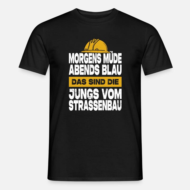 Strassenbau Geschenk Strassenbauer Baustelle - Männer T-Shirt - Schwarz