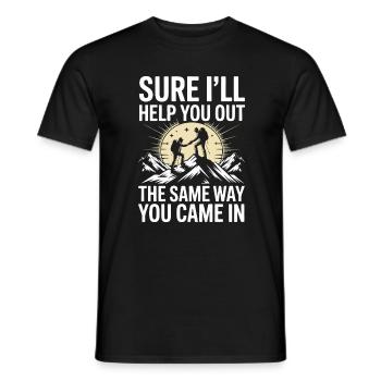 Helping You Sarcastic Hiking Humor Quote Design - Men's T-Shirt - black - Front - AI Model Male 178 light (178cm)