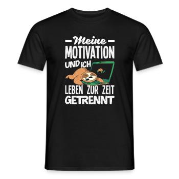 Meine Motivation und Ich - getrennt Faultier - Männer T-Shirt - Schwarz - Vorne - AI Model Male 178 light (178cm)