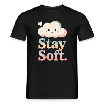 Stay Soft – Vintage Cloud - Men's T-Shirt - black - Front - AI Model Male 178 light (178cm)