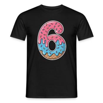 Eis Zahl 6 Geburtstag Streusel Party - Männer T-Shirt - Schwarz - Vorne - AI Model Male 178 light (178cm)
