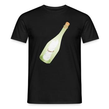Romantische Vintage Flaschenpost mit alter Botscha - Männer T-Shirt - Schwarz - Vorne - AI Model Male 178 light (178cm)