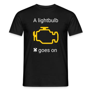 Car funny line check engine light vehicle - Men's T-Shirt - black - Front - AI Model Male 178 light (178cm)