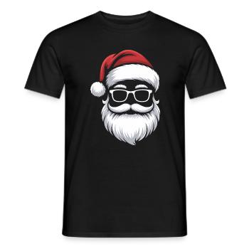 Le Père Noël avec des lunettes à moustache - T-shirt homme - noir - Devant - AI Model Male 178 light (178cm)