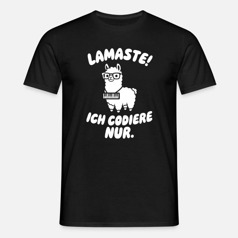 LamaSte: I only code - Men's T-Shirt - black