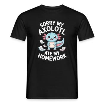 Axolotl Homework Apology - Men's T-Shirt - black - Front - AI Model Male 178 light (178cm)
