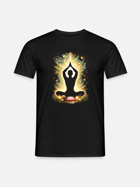 Yoga Mindfulness Energy Silhouette Design - Men's T-Shirt - black