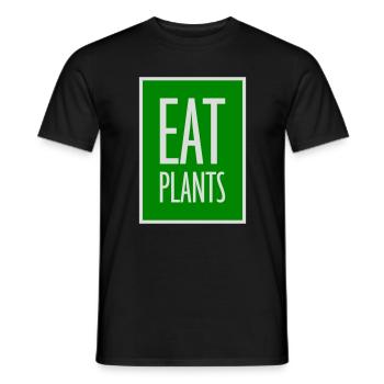 Sigle végétarien végan drôle de Eat Plants - T-shirt homme - noir - Devant - AI Model Male 178 light (178cm)