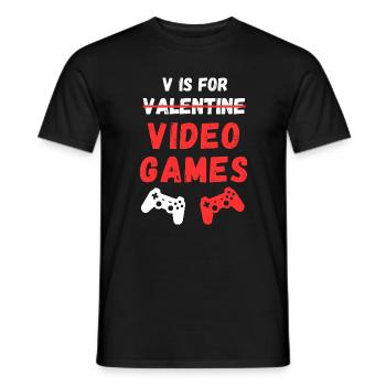 V steht für Videospiele - Männer T-Shirt - Schwarz - Vorne - AI Model Male 178 light (178cm)
