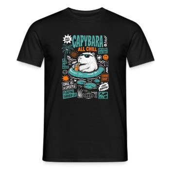 Capybara All Chill Funny Animal - Männer T-Shirt - Schwarz - Vorne - AI Model Male 178 light (178cm)