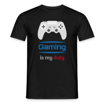 Le jeu vidéo est ma manette de jeu de service - T-shirt homme - noir - Devant - AI Model Male 178 light (178cm)