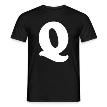Large Q Style Print | Letter Q | Q Logo - Men's T-Shirt - black - Front - AI Model Male 178 light (178cm)
